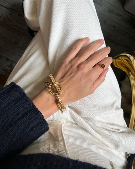 hermes chaine d'ancre bracelet yellow gold etsy|chaine d'ancre bracelet large model.